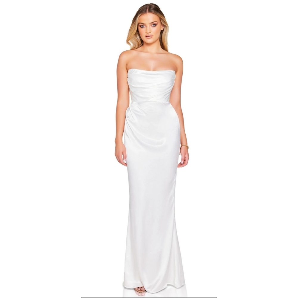 Nookie Emelie Strapless Gown in White size XS NWT
